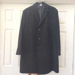 Kenneth Cole Black Wool Dress Coat